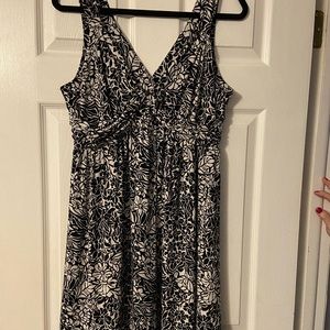Black and white floral dress